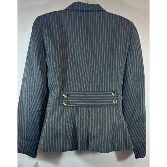 NEW Atelier Blazer Size 10 Gray Heather Pinstripe Button Front LS $240 Women A10 - Picture 5 of 9